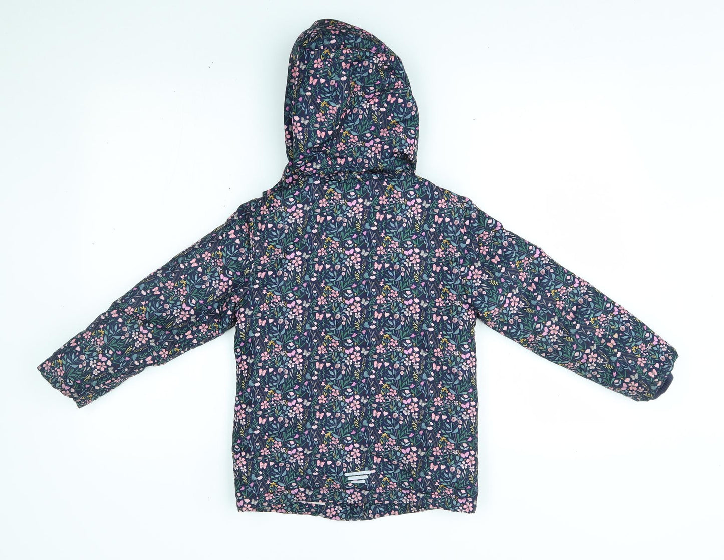 Primark Girls Blue Flecked  Parka Coat Size 6-7 Years