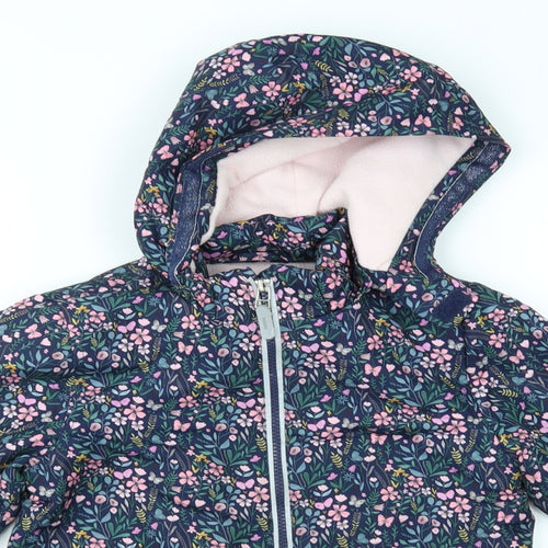 Primark Girls Blue Flecked  Parka Coat Size 6-7 Years