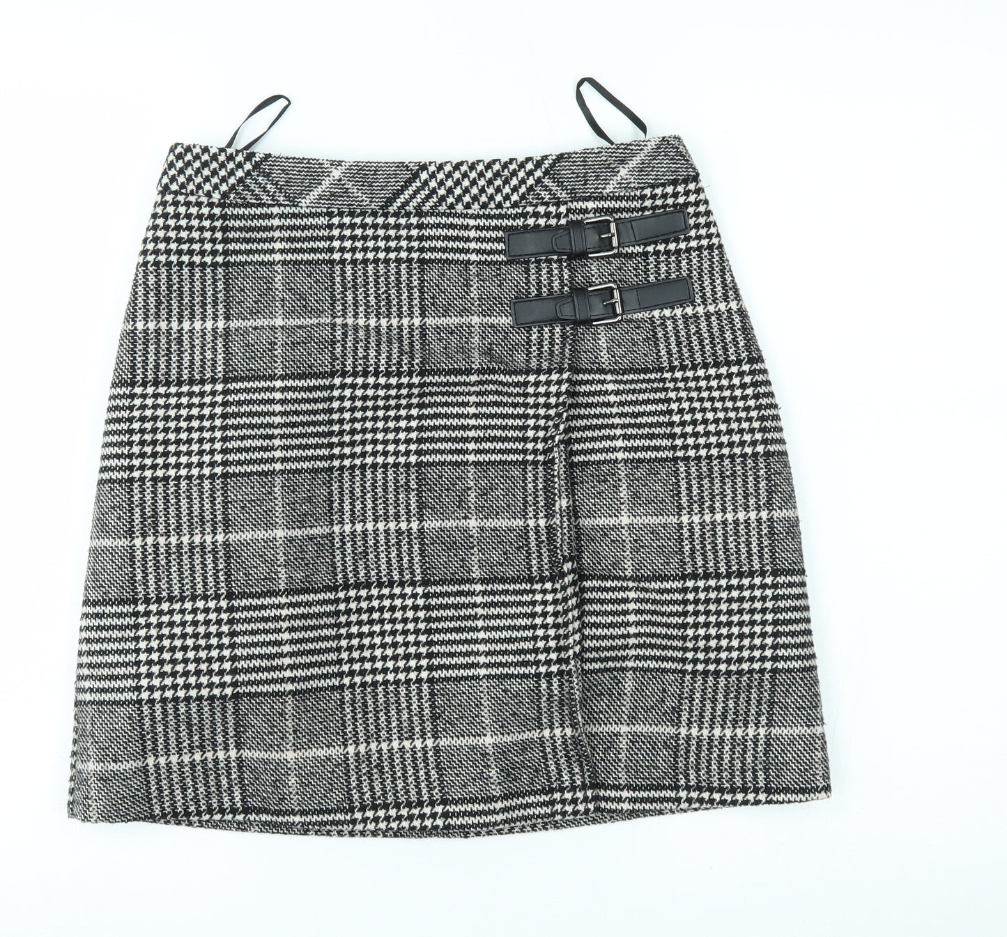 F&F Womens Grey Plaid  A-Line Skirt Size 8