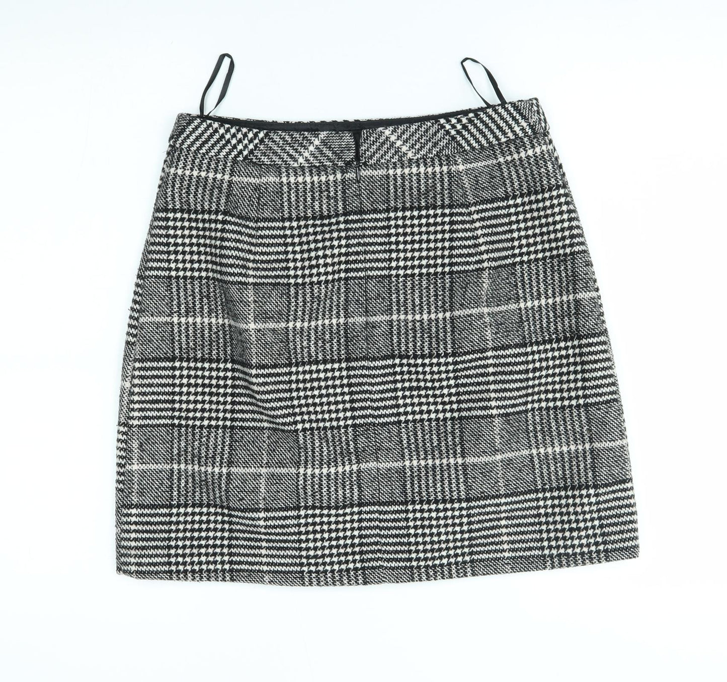 F&F Womens Grey Plaid  A-Line Skirt Size 8