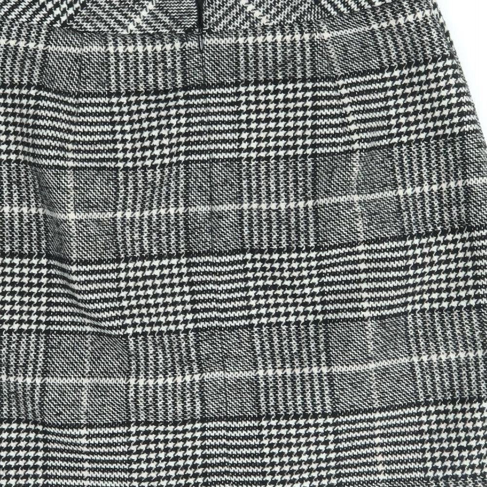 F&F Womens Grey Plaid  A-Line Skirt Size 8