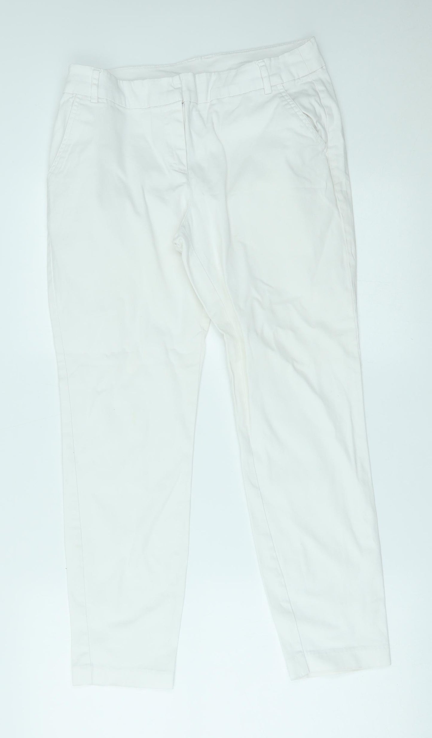Wallis Womens White   Chino Trousers Size 12 L26 in