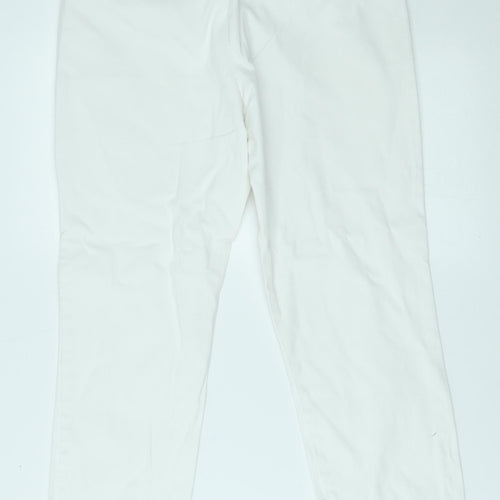 Wallis Womens White   Chino Trousers Size 12 L26 in