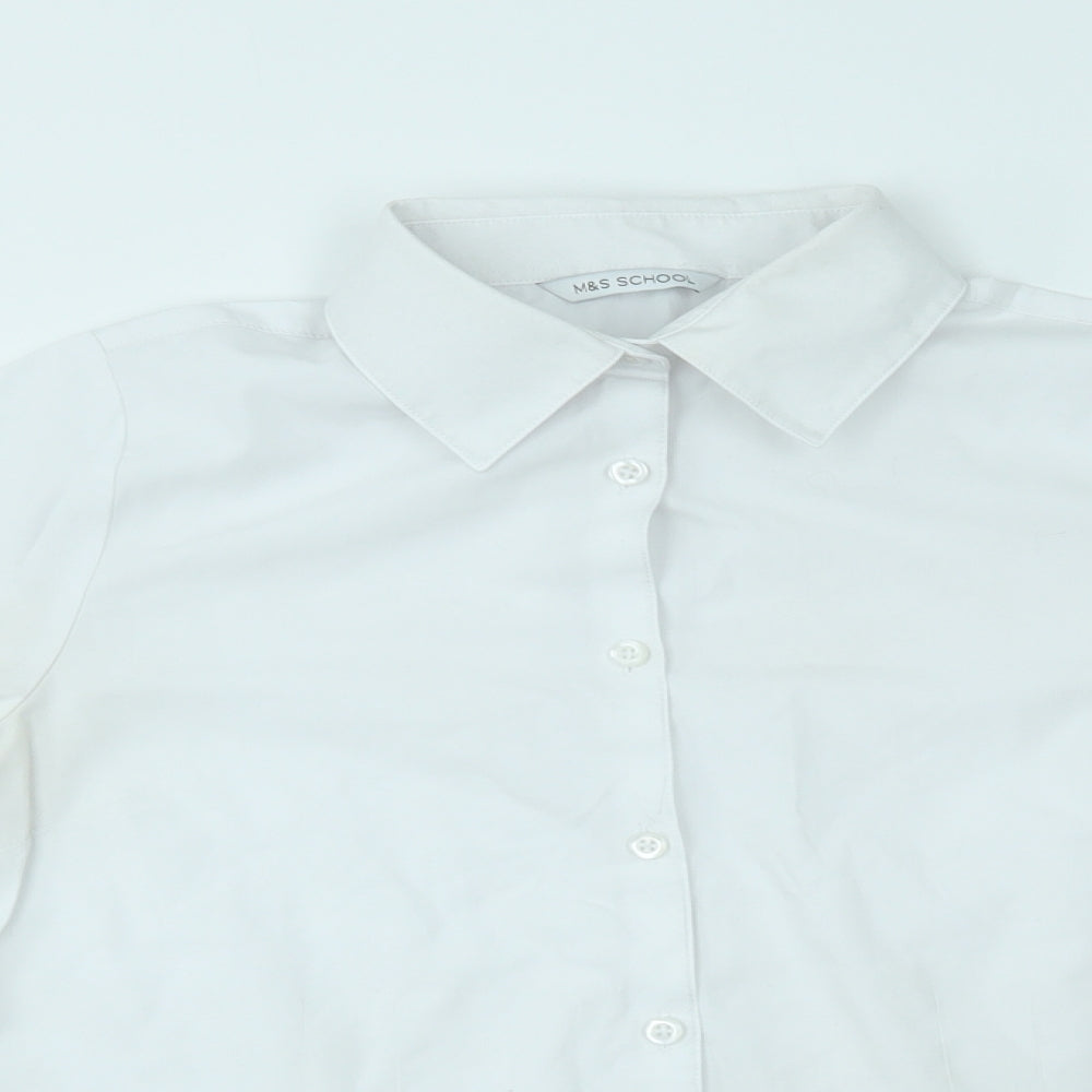 M&S Boys White   Basic Polo Size 13-14 Years