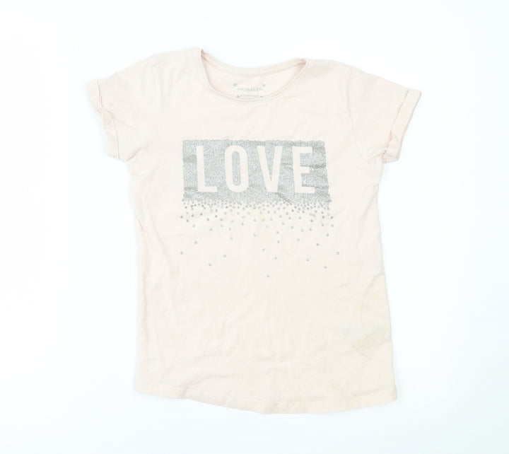 Primark Girls Pink   Basic T-Shirt Size 9-10 Years  - love