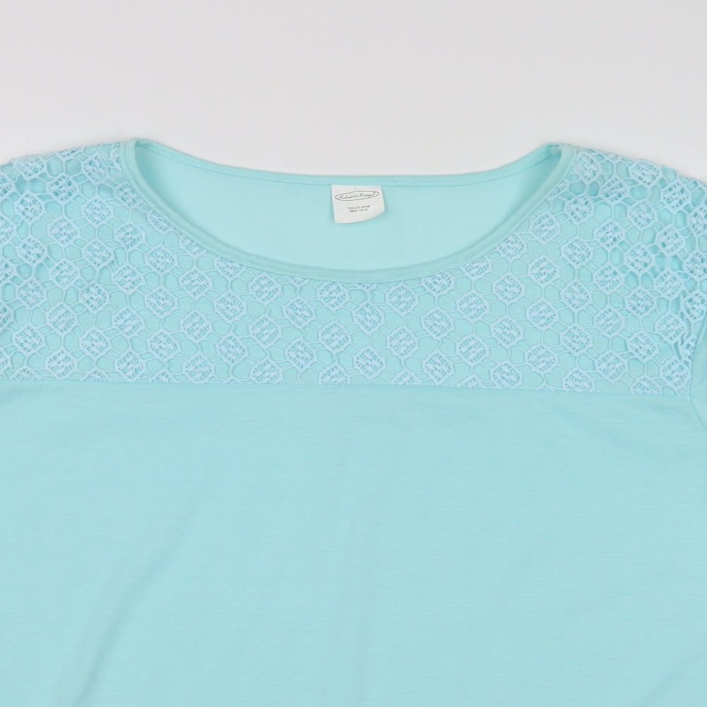 GABRIELLA VICENGA Womens Blue   Basic T-Shirt Size 16