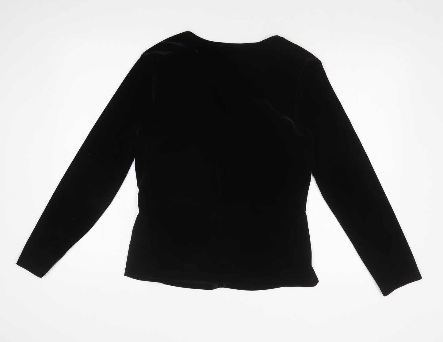 Mosaic Womens Black  Velvet Basic T-Shirt Size 16