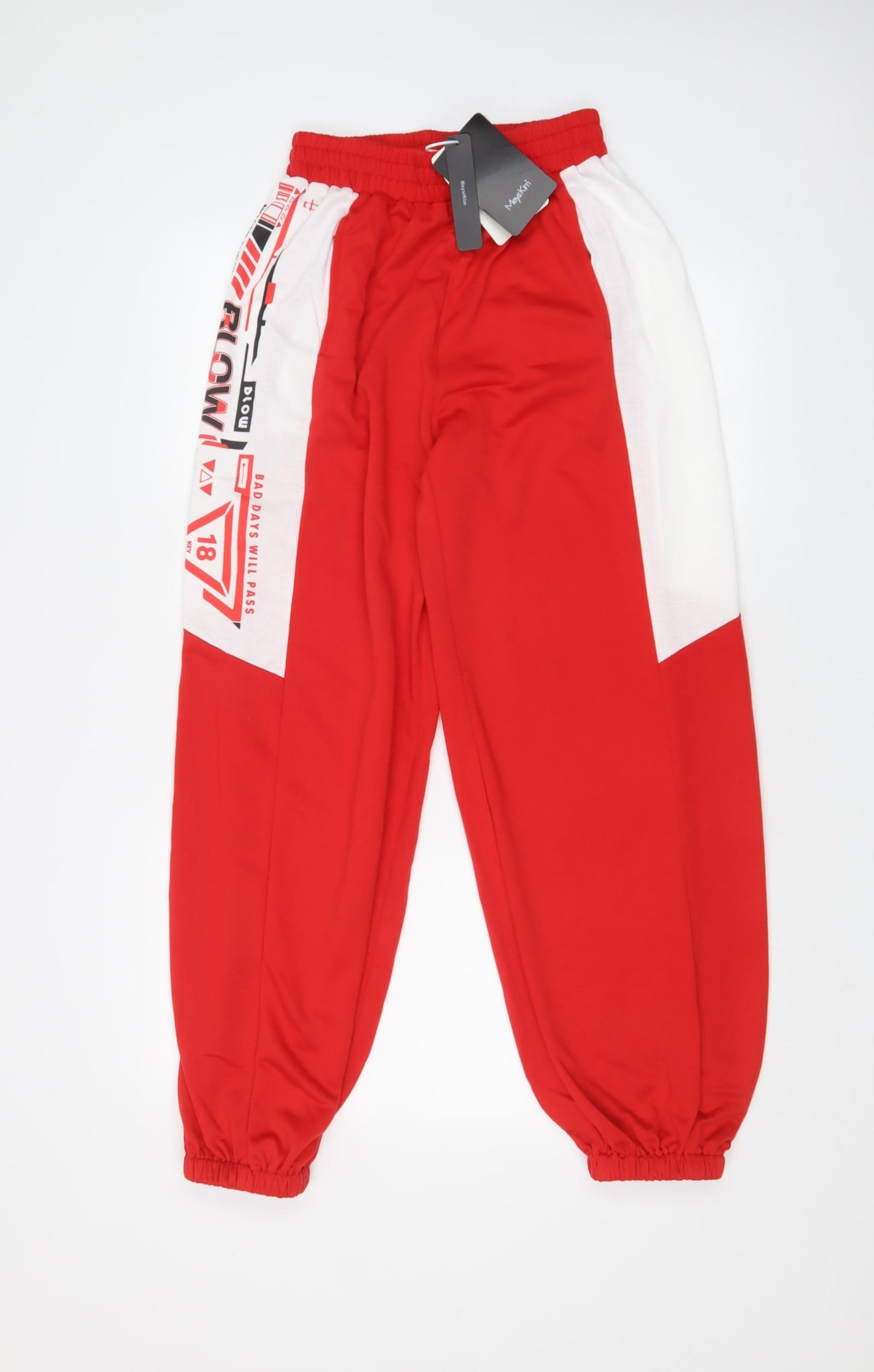 MEYSI KIM Mens Red   Jogger Trousers Size M L29 in