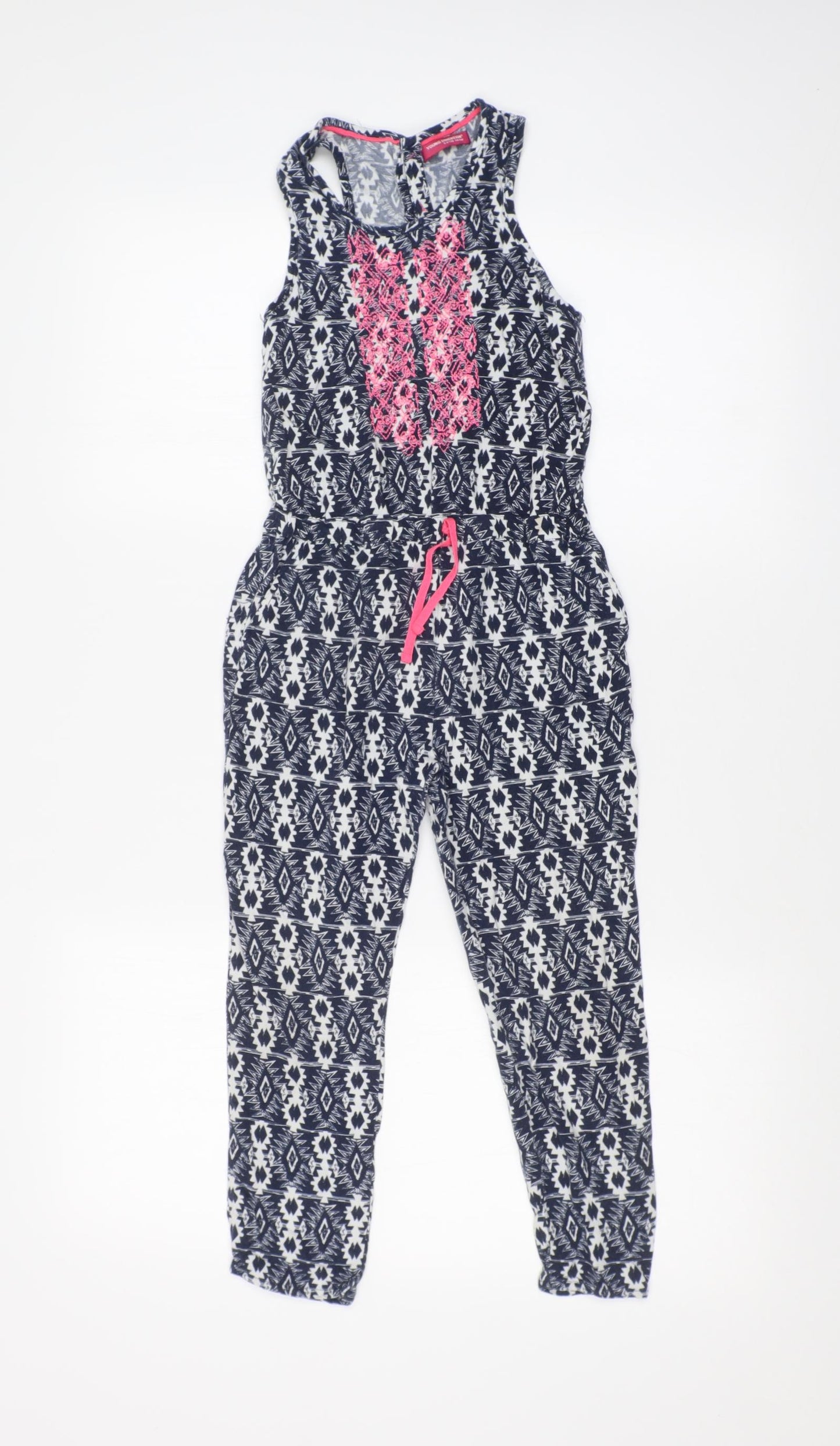 Young Dimension Girls Multicoloured Argyle/Diamond  Jumpsuit One-Piece Size 5-6 Years