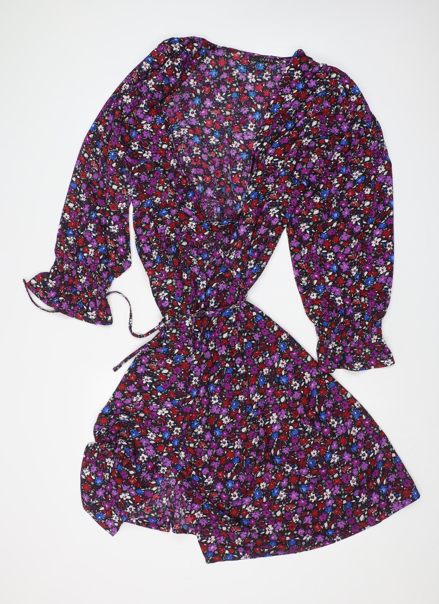 Quiz Womens Multicoloured Floral  Wrap Dress  Size 14
