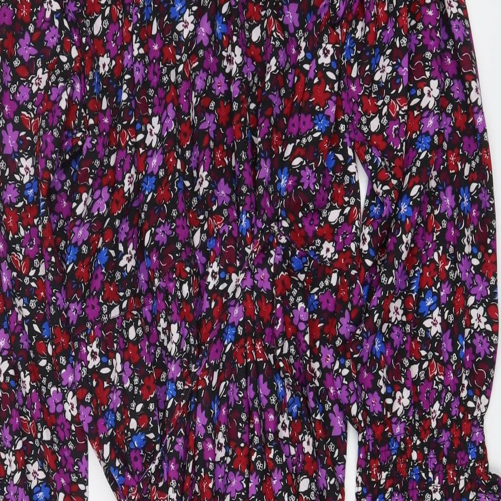 Quiz Womens Multicoloured Floral  Wrap Dress  Size 14