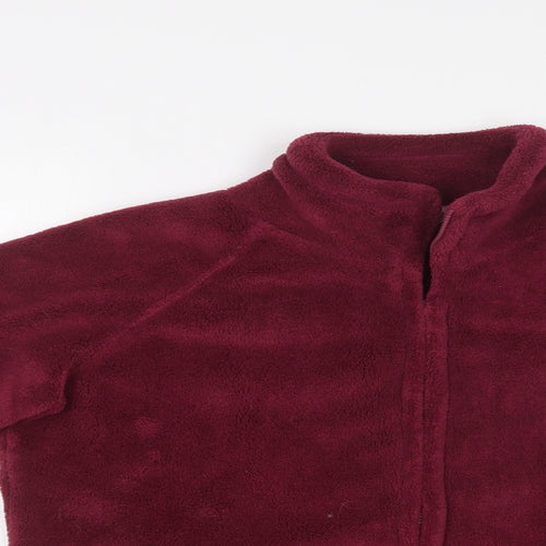NIGHT&DAY Womens Purple  Fleece Full Zip Jumper Size M