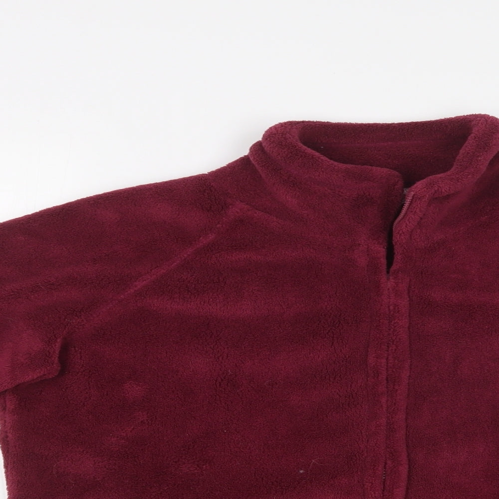 NIGHT&DAY Womens Purple  Fleece Full Zip Jumper Size M