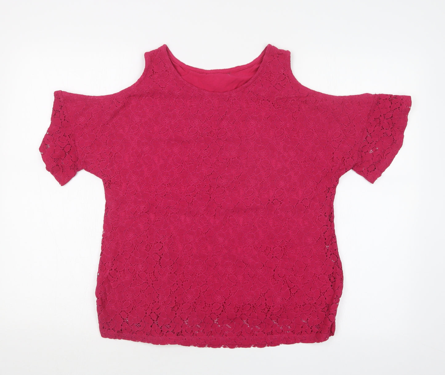 Peacocks Womens Pink Floral  Basic T-Shirt Size 14