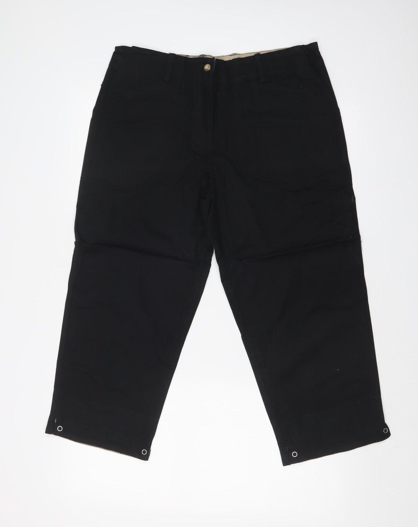 MOOSE GOLF Womens Black   Cropped Trousers Size 16 L21 in
