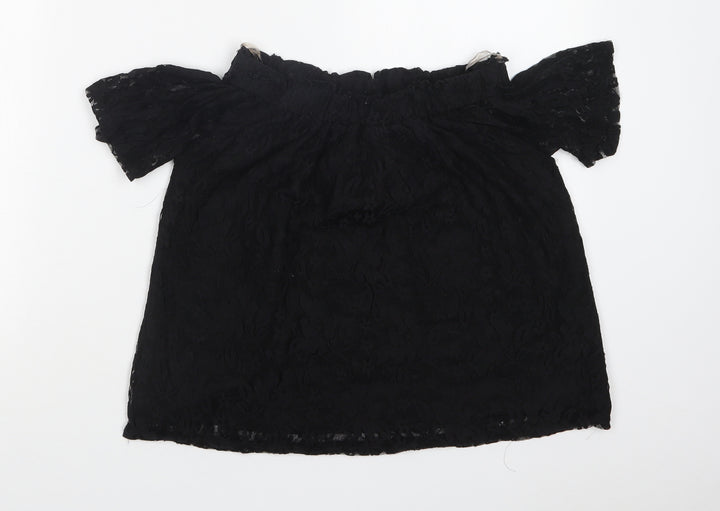 Atmosphere Womens Black Floral  Basic T-Shirt Size 6