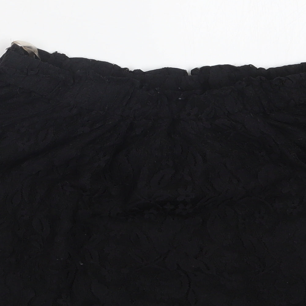 Atmosphere Womens Black Floral  Basic T-Shirt Size 6