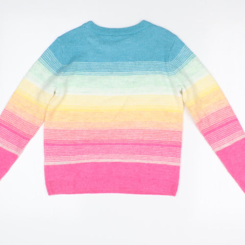 Gap Girls Multicoloured Striped  Pullover Sweatshirt Size M