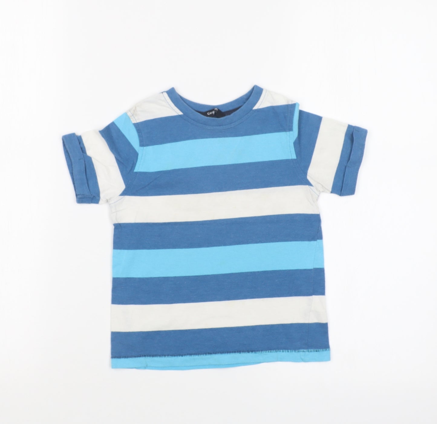 George Boys Blue Striped  Basic T-Shirt Size 3-4 Years