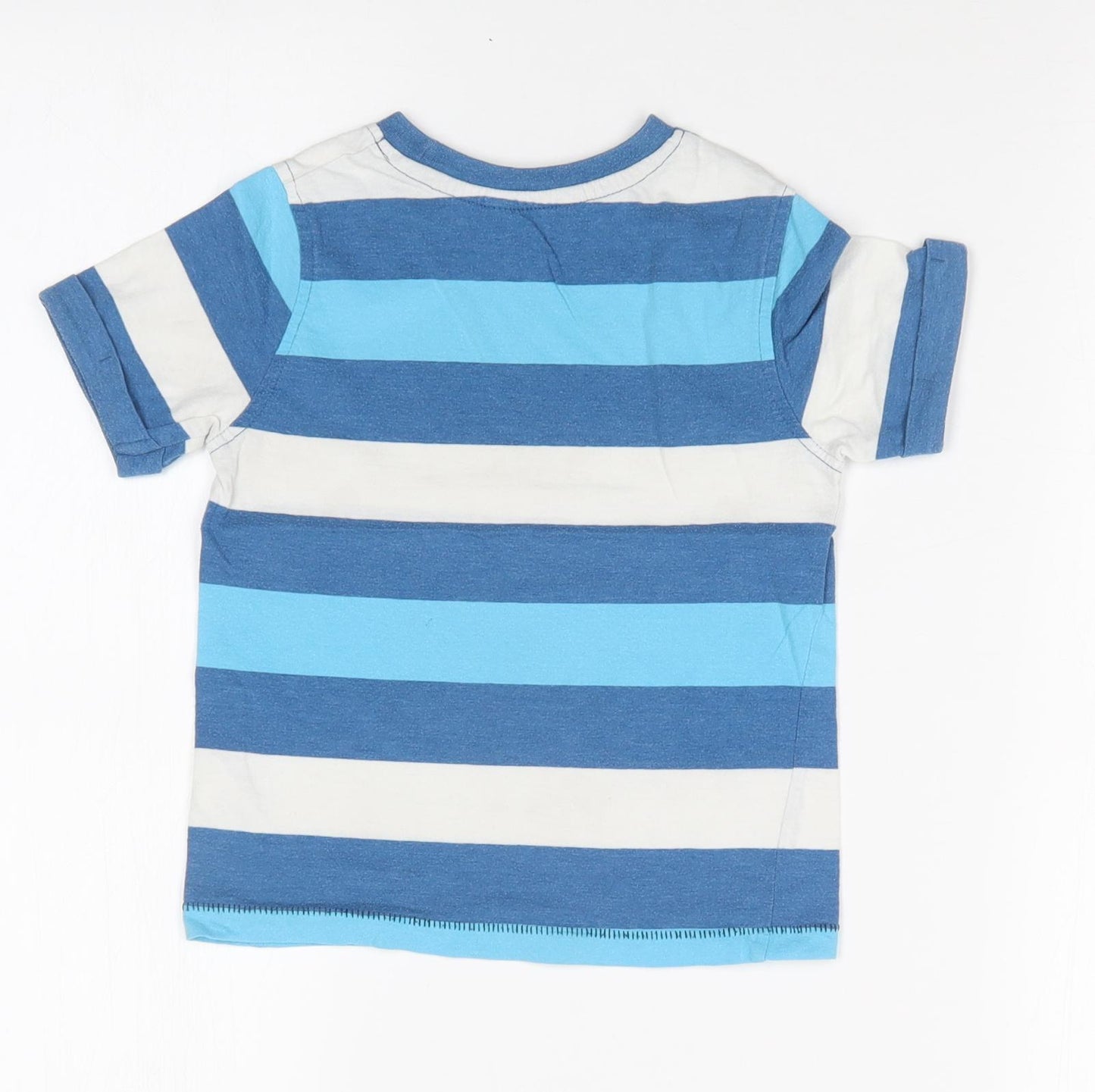 George Boys Blue Striped  Basic T-Shirt Size 3-4 Years
