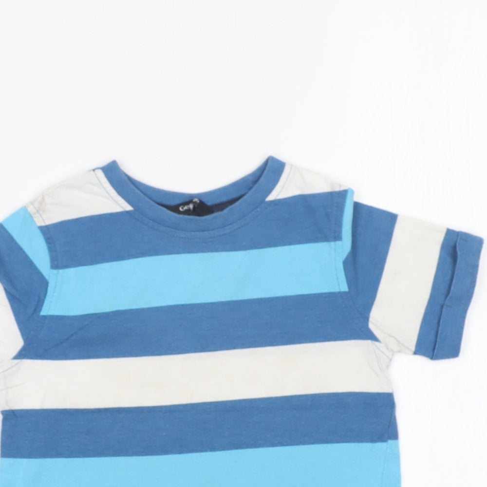 George Boys Blue Striped  Basic T-Shirt Size 3-4 Years