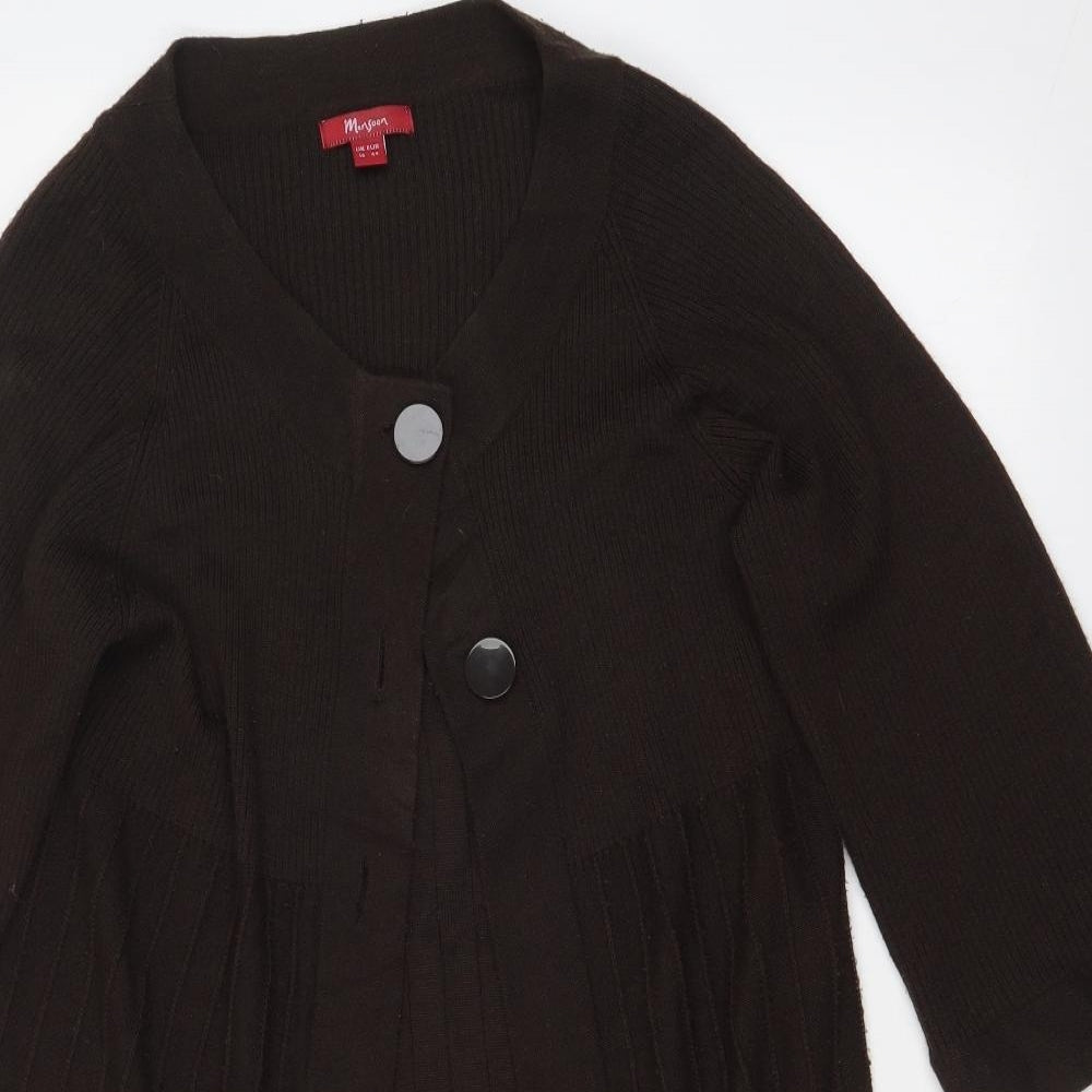 Monsoon Womens Brown Striped  Cardigan Jumper Size 16