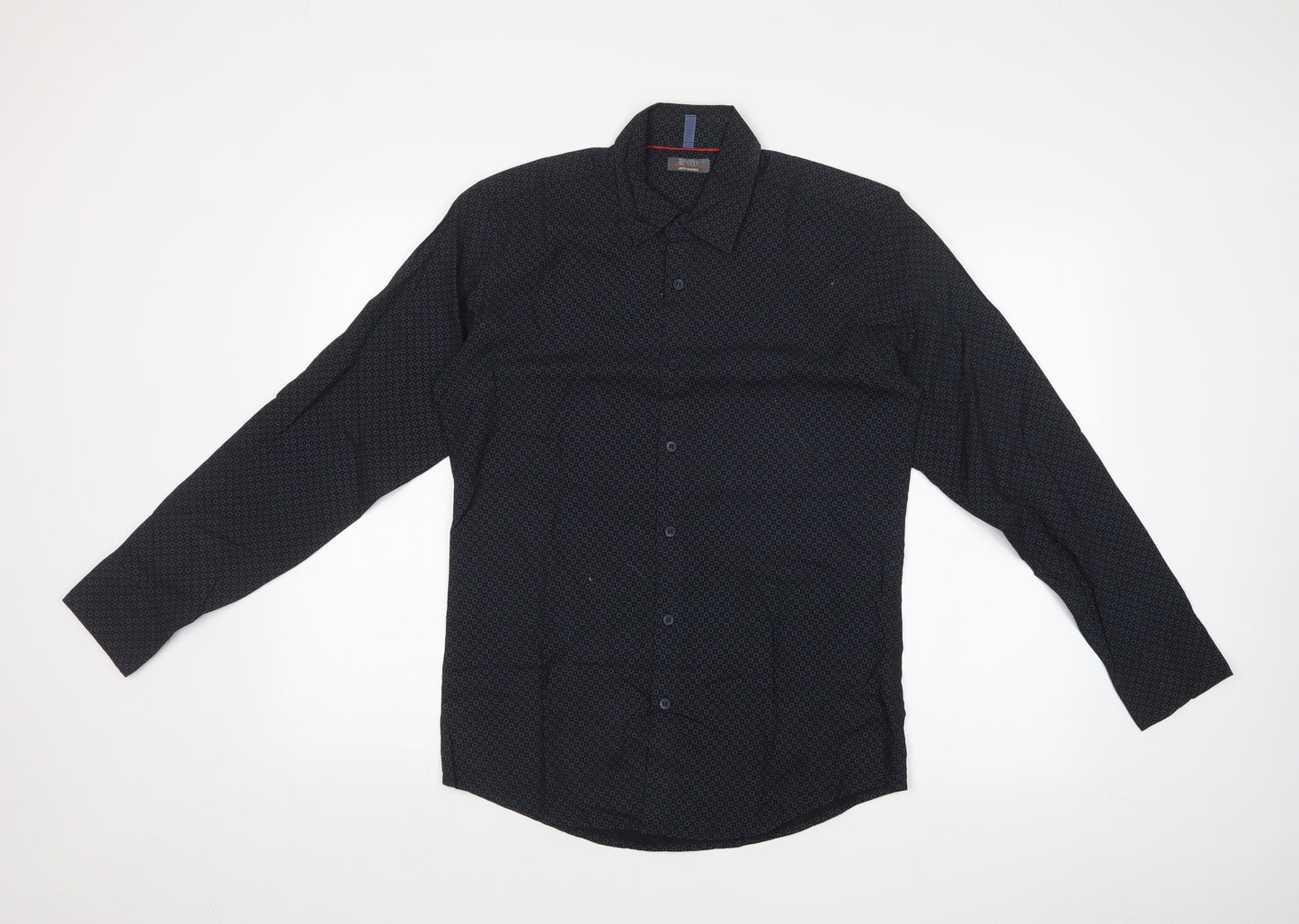 Matalan Mens Blue Geometric   Dress Shirt Size S