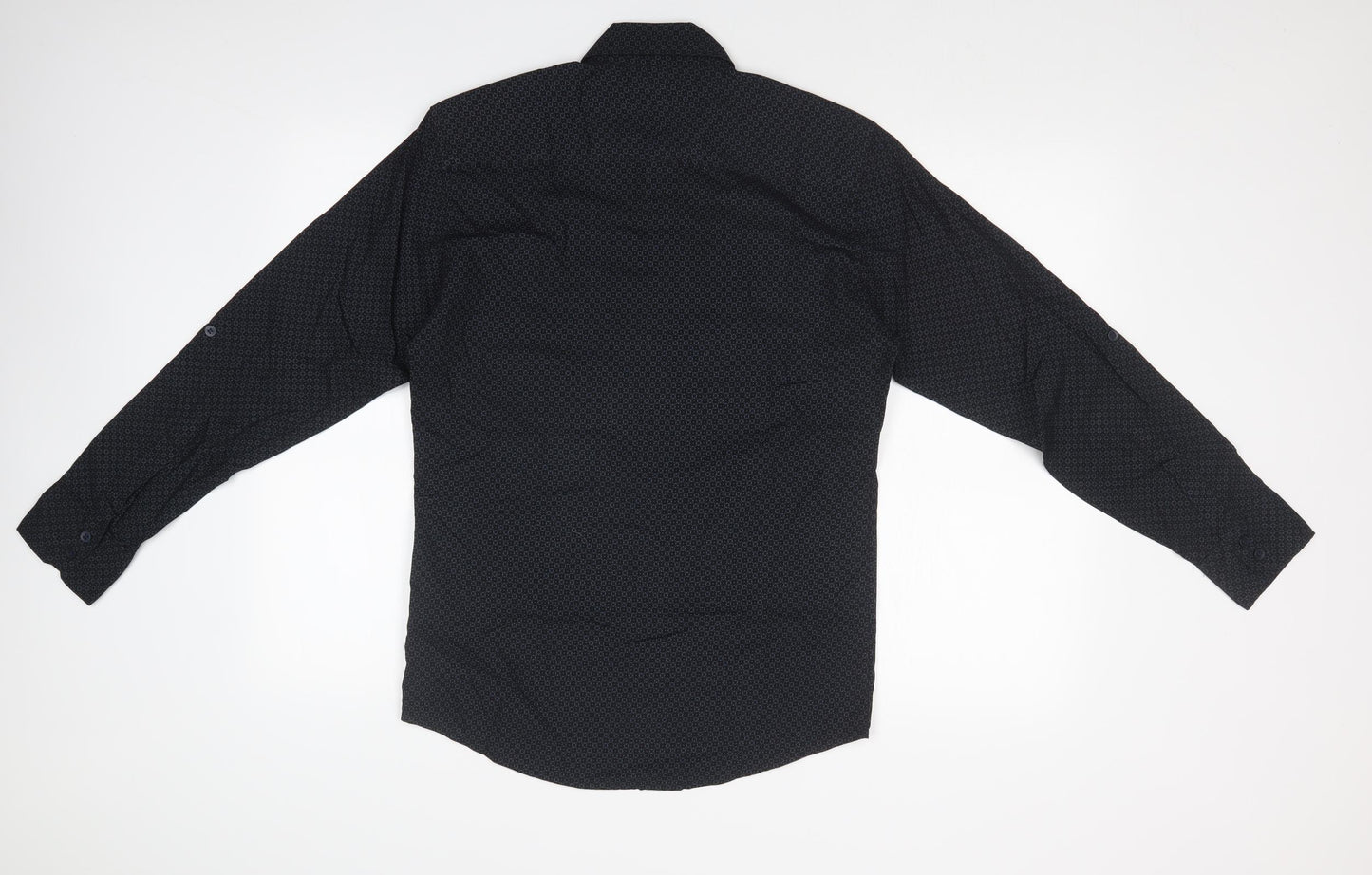 Matalan Mens Blue Geometric   Dress Shirt Size S