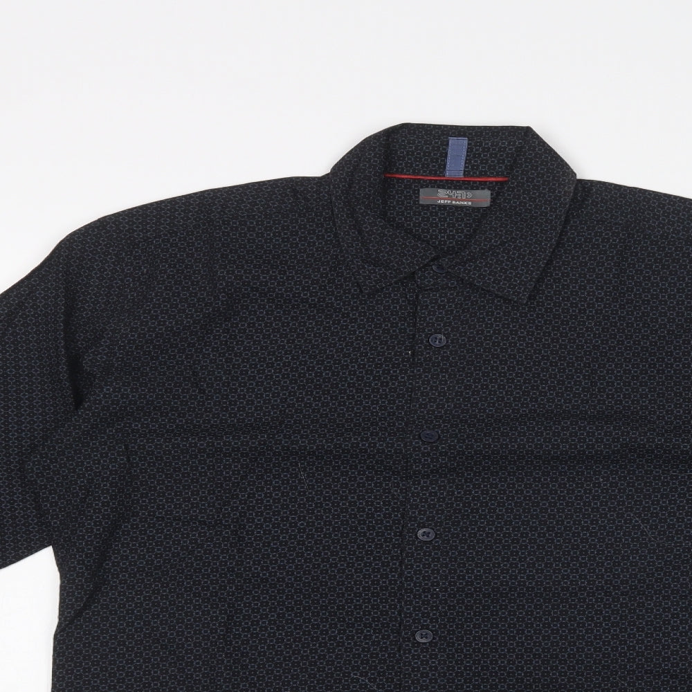 Matalan Mens Blue Geometric   Dress Shirt Size S