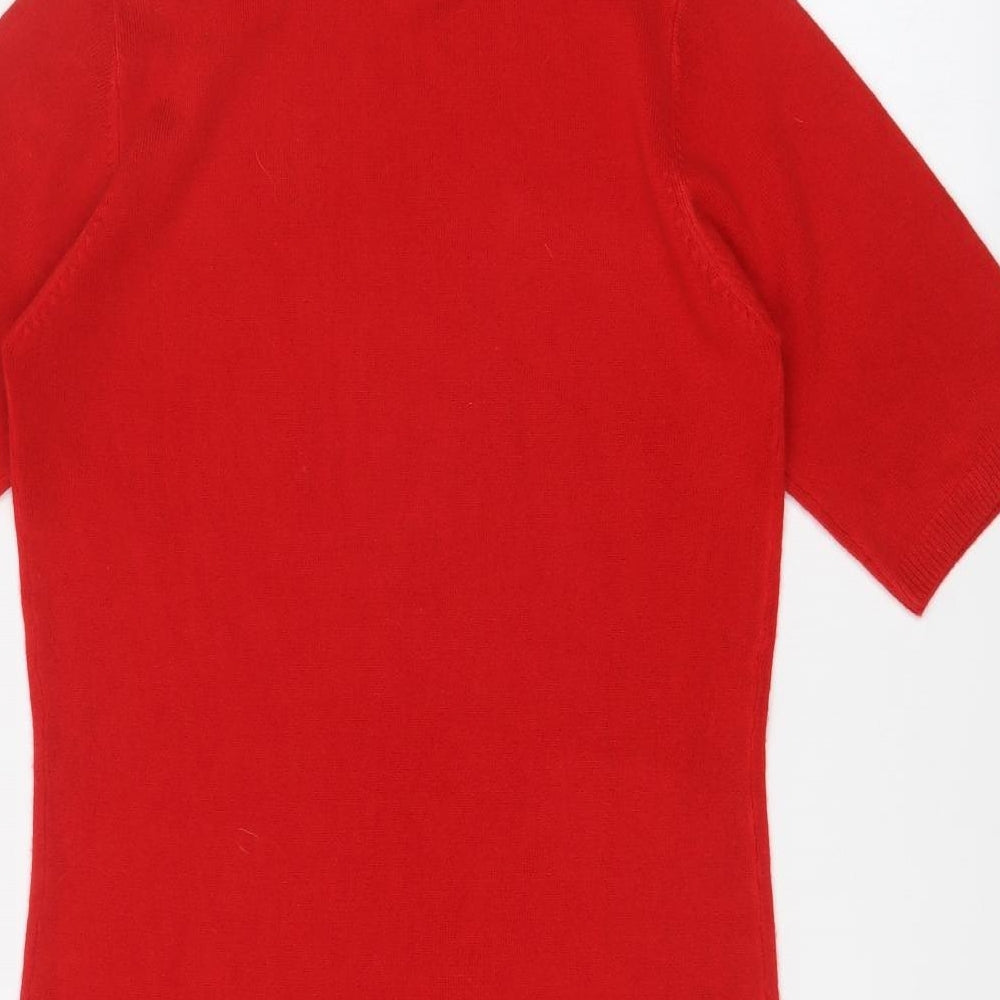 CASHMASOFT Womens Red   T-Shirt Dress  Size S