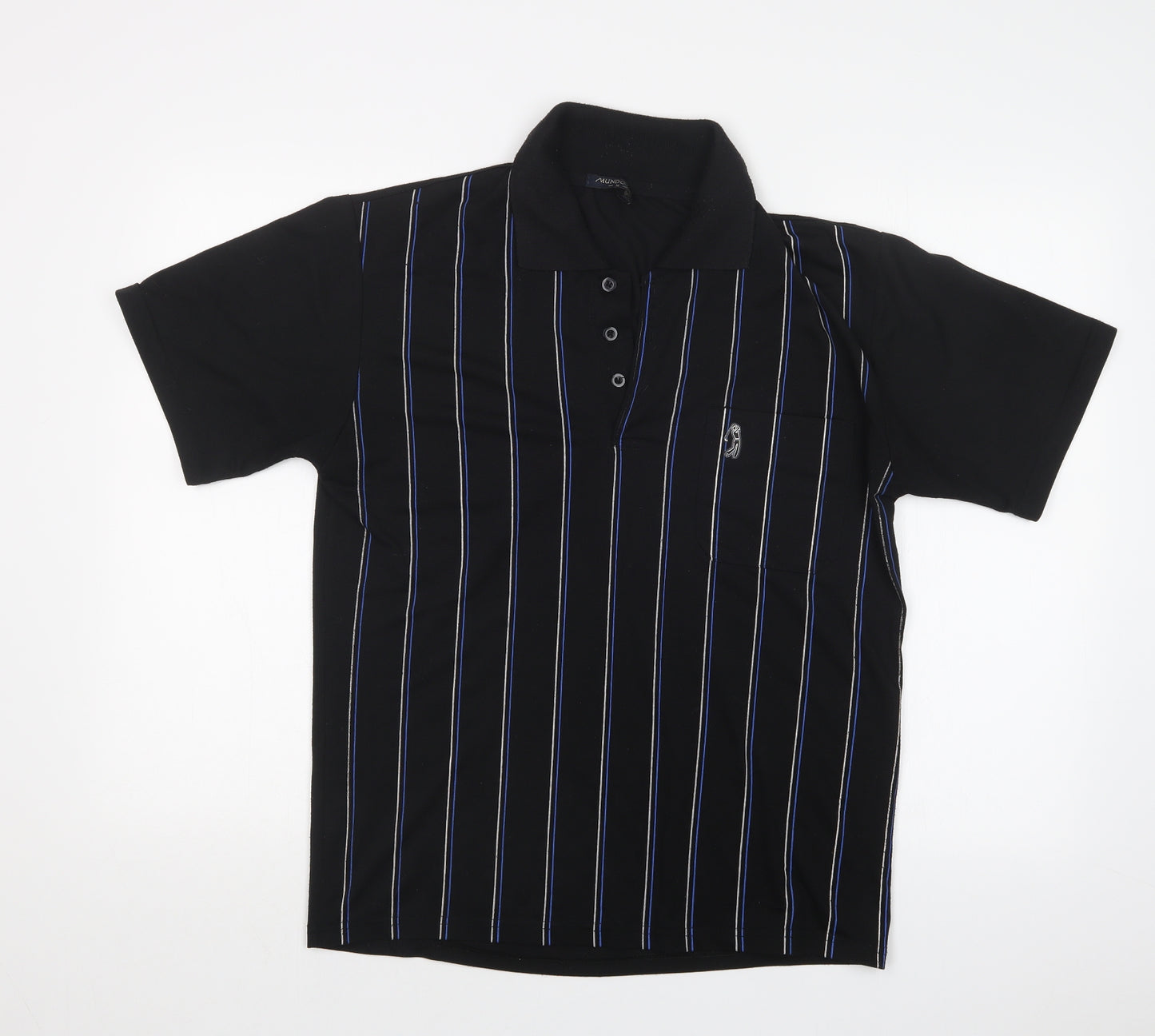 Mundo Mens Multicoloured Striped   Polo Size M