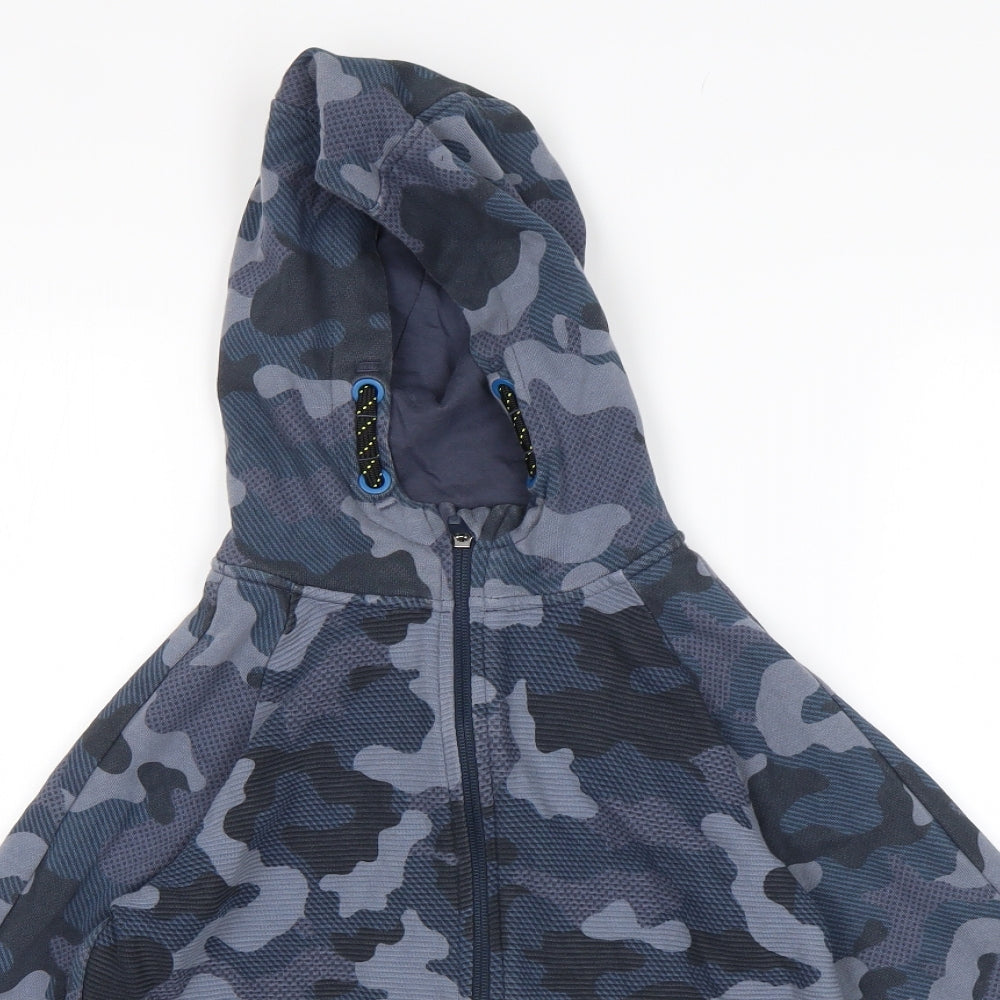 Nutmeg Boys Blue Camouflage  Full Zip Hoodie Size 9-10 Years