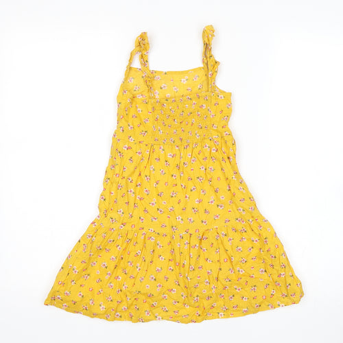 Primark Girls Yellow Floral  A-Line  Size 6-7 Years