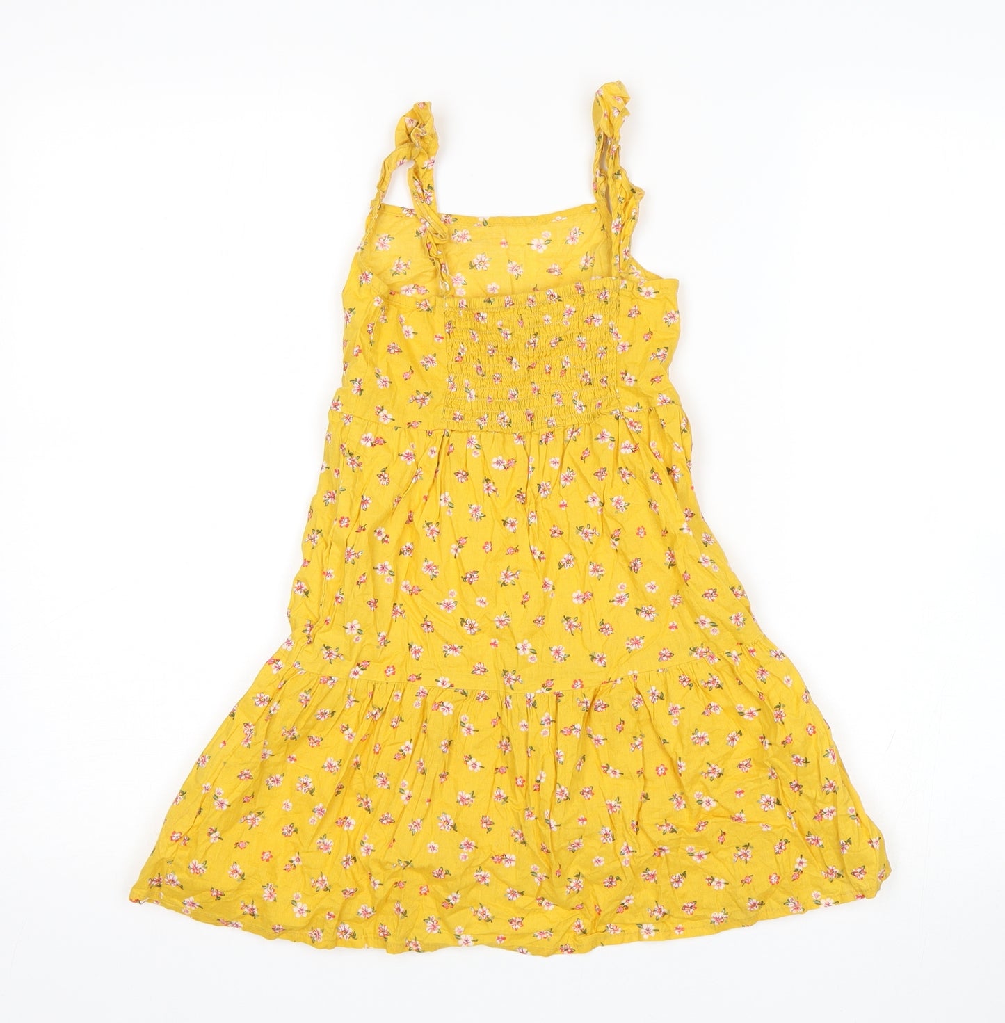 Primark Girls Yellow Floral  A-Line  Size 6-7 Years