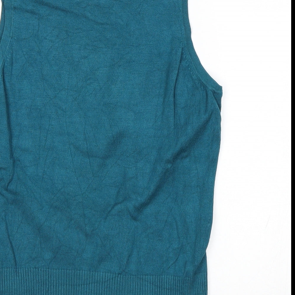 Jessica Womens Green   Vest Jumper Size S