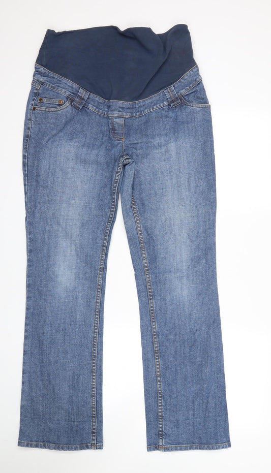 Front view of Concoon women’s blue bootcut jeans, size UK 12, 30-inch leg