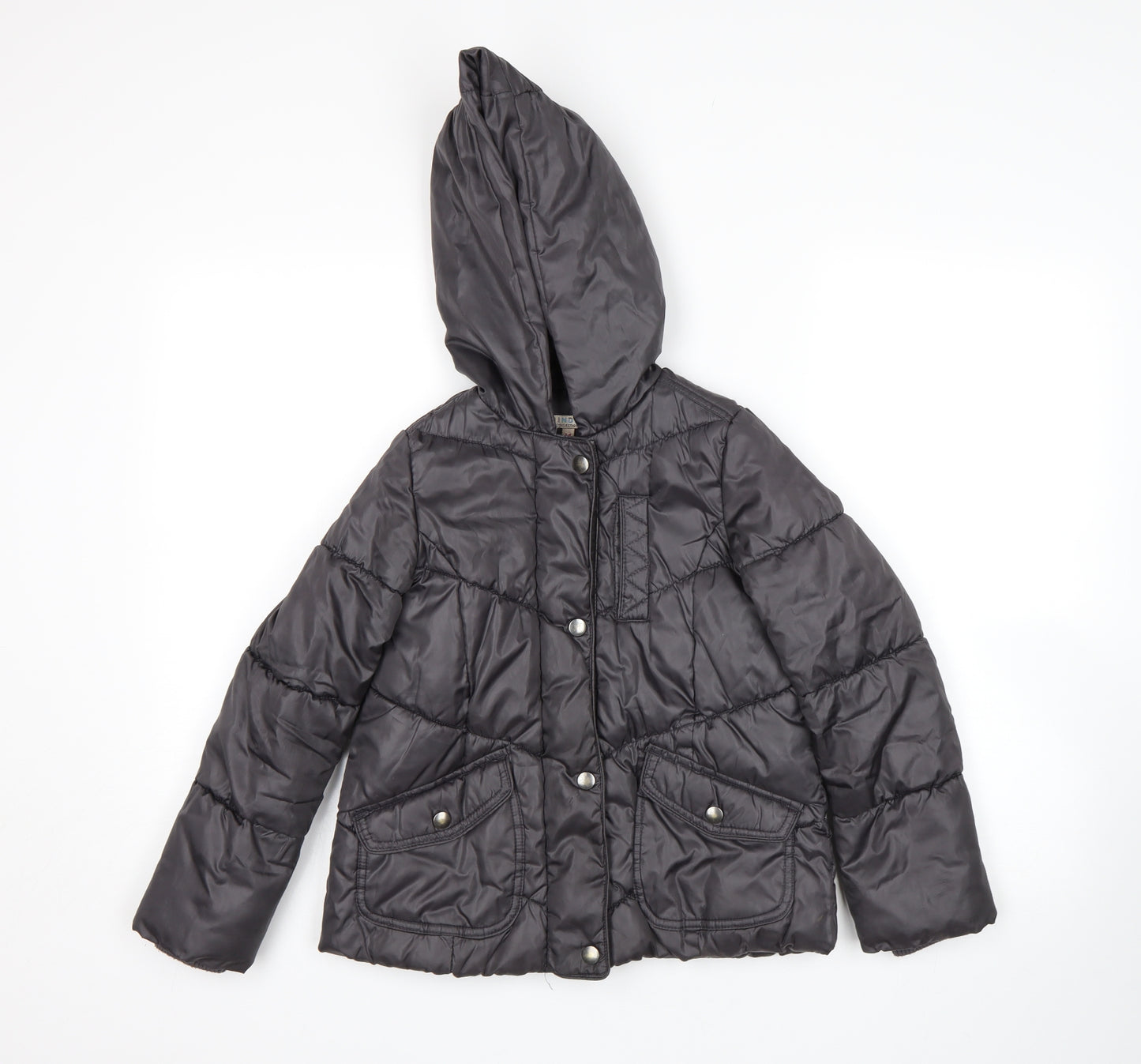 M&S Girls Black   Puffer Jacket Coat Size 7-8 Years