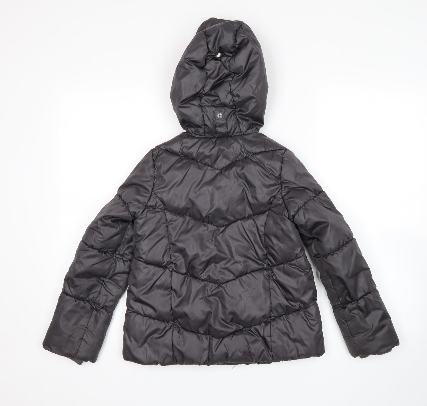 M&S Girls Black   Puffer Jacket Coat Size 7-8 Years