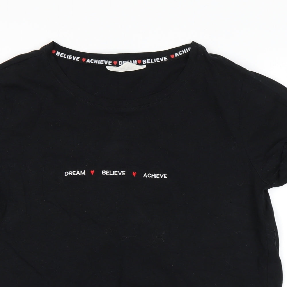 M&S Womens Black   Top Pyjama Top Size 10