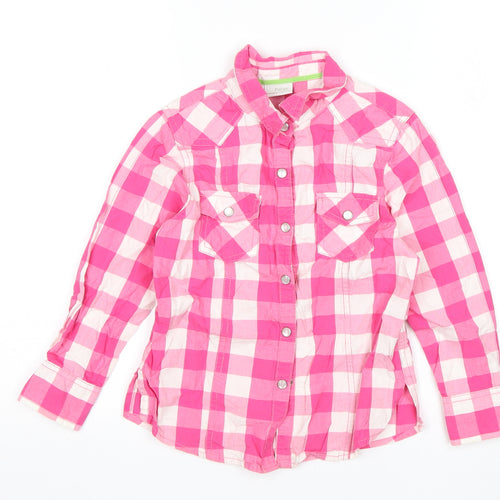 NEXT Girls Pink Check  Basic Button-Up Size 6 Years