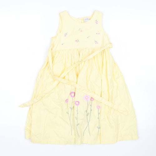 NEXT Girls Yellow Floral  A-Line  Size 4 Years