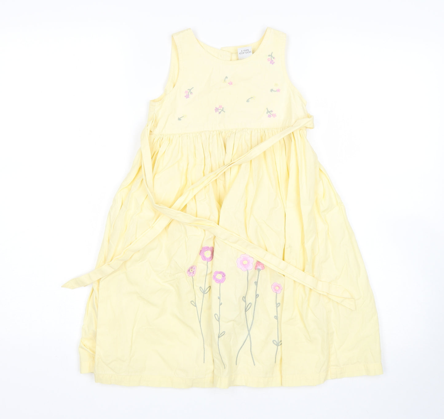 NEXT Girls Yellow Floral  A-Line  Size 4 Years