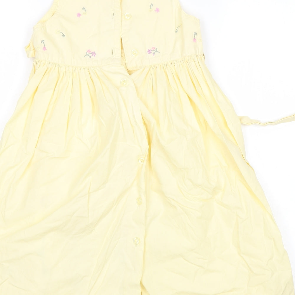 NEXT Girls Yellow Floral  A-Line  Size 4 Years