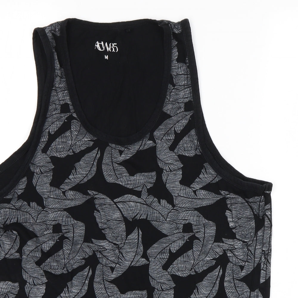 Matalan Womens Black Floral  Basic T-Shirt Size M