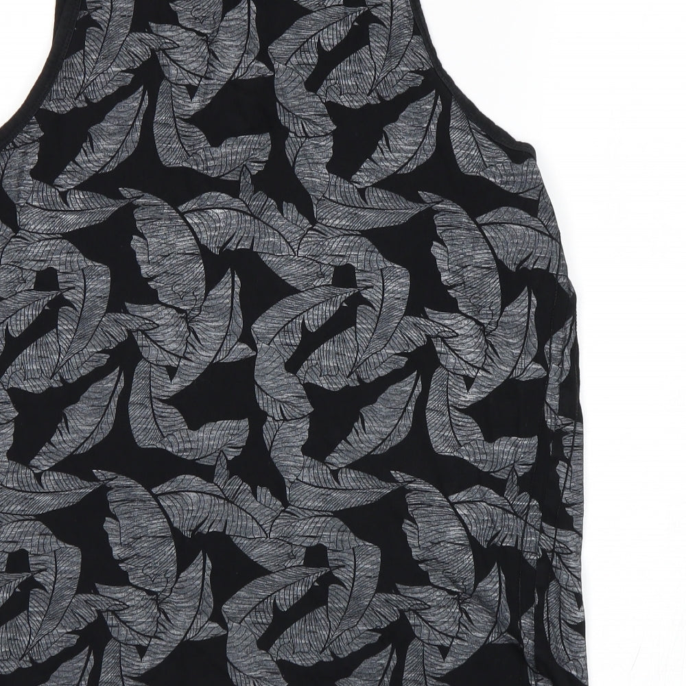 Matalan Womens Black Floral  Basic T-Shirt Size M