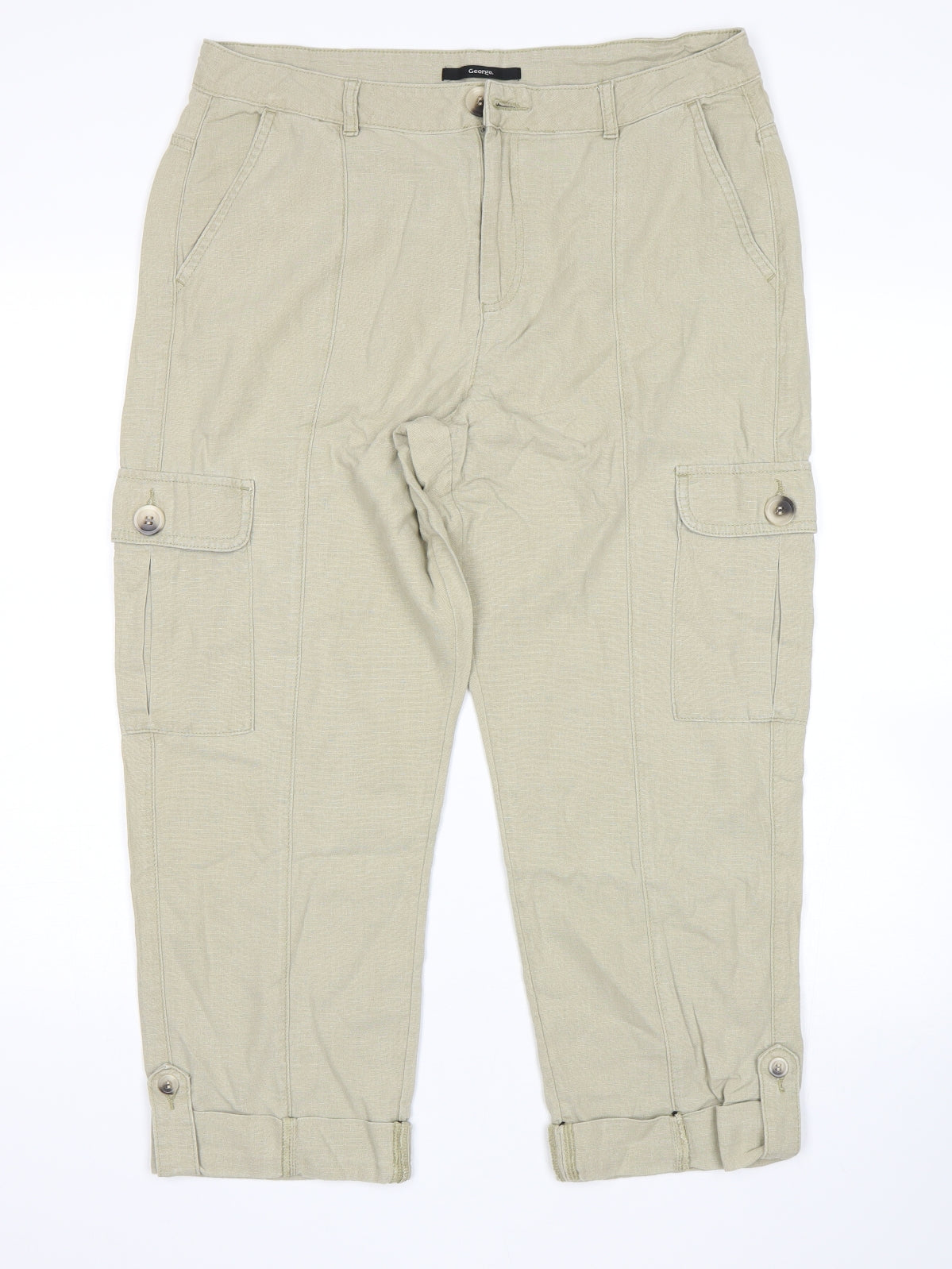 George Womens Beige   Trousers  Size 14 L24 in - Linen trousers