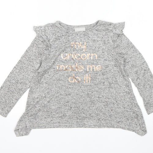 Matalan Girls Grey   Pullover Jumper Size 5 Years