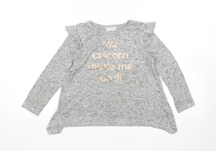 Matalan Girls Grey Pullover Jumper Size 5 Years
