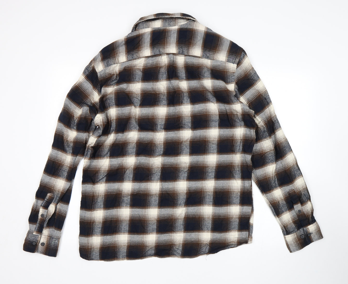 H&M Mens Multicoloured Plaid   Button-Up Size L