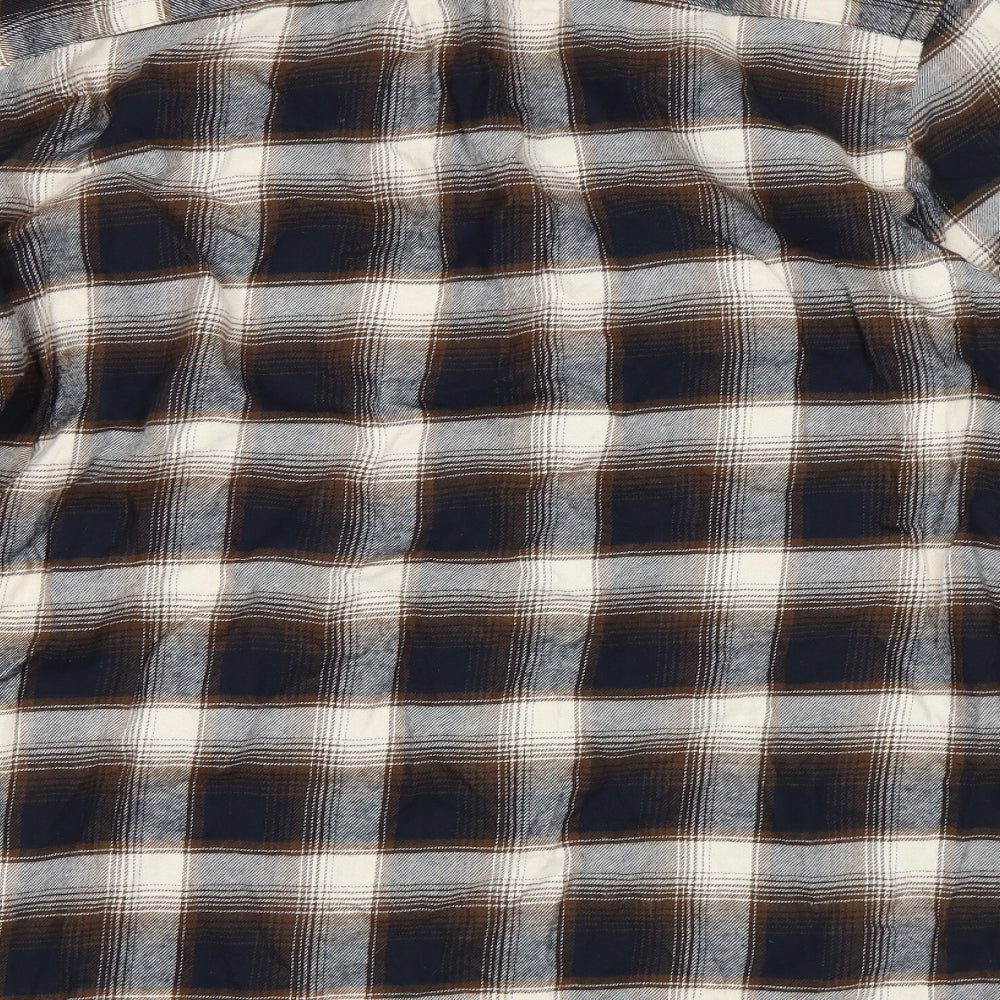 H&M Mens Multicoloured Plaid   Button-Up Size L